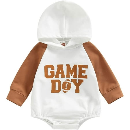 

PIKADINGNIS Infant Baby Boy Girl Hooded Sweatshirt Romper Color Block Long Sleeve Hoodie Bodysuit Oversized Fall Winter Clothes