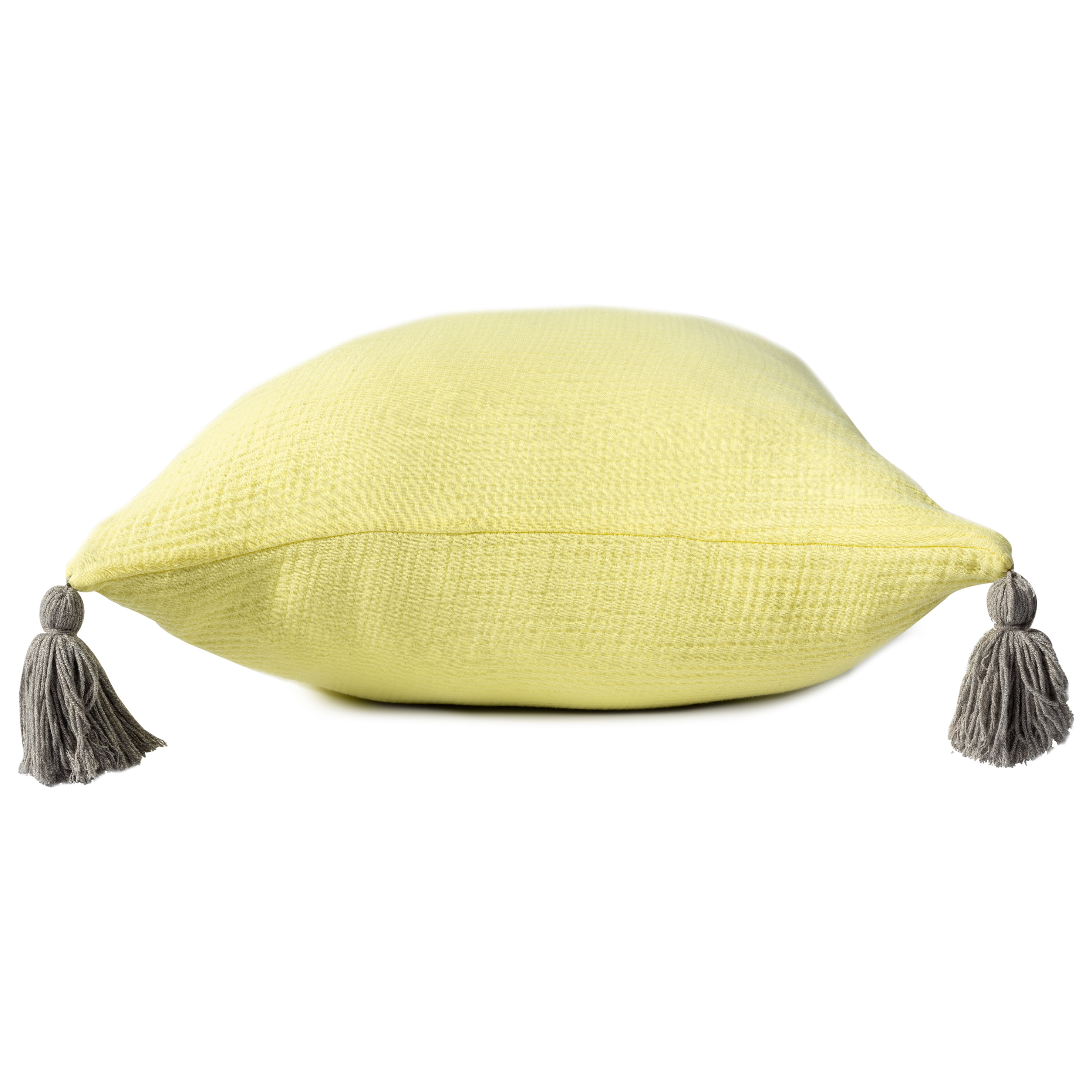 Ox Bay Amai 20" x 20" Lemonade Yellow Ultra-Soft Turkish Cotton Adult Decorative Throw Pillow