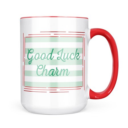 

Christmas Cookie Tin Good Luck Charm St. Patrick s Day Simple Light Green Stripes Mug gift for Coffee Tea lovers