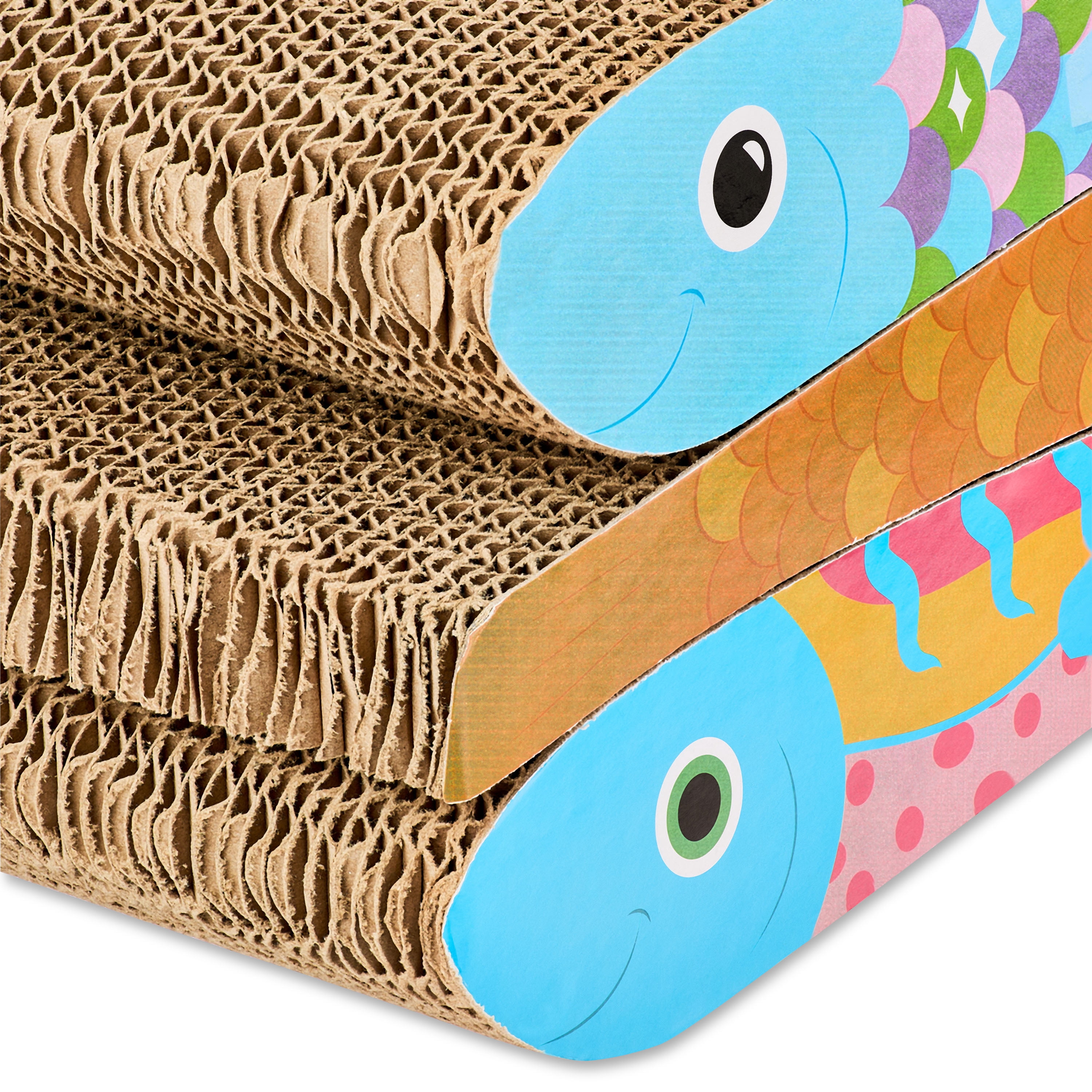 Vibrant Life Fish Cat Scratcher with Catnip, Multicolor, 3 Pack