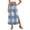Blue, variant on Plaid Maxi Skirt, Elastic High Waist Checkered Long Skirt with Pockets, Casual A-Line Side Slit Bottoms, Tartan Print