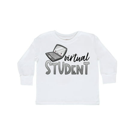 

Inktastic Virtual Student Cute Smiling Laptop Gift Toddler Boy or Toddler Girl Long Sleeve T-Shirt