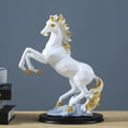 thumbnail image 2 of Estatua de caballo, escultura, adorno, figura coleccionable de animales Feng Shui, artesanía. blanco, 2 of 8