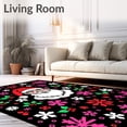 thumbnail image 2 of ODIKA 3'x5' Machine Washable Non-Slip Area Rug, Festive Jolly Saint Nick Holiday Floor With Decorative Trim High Traffic Rug with Pad, Black, 739872, 2 of 8