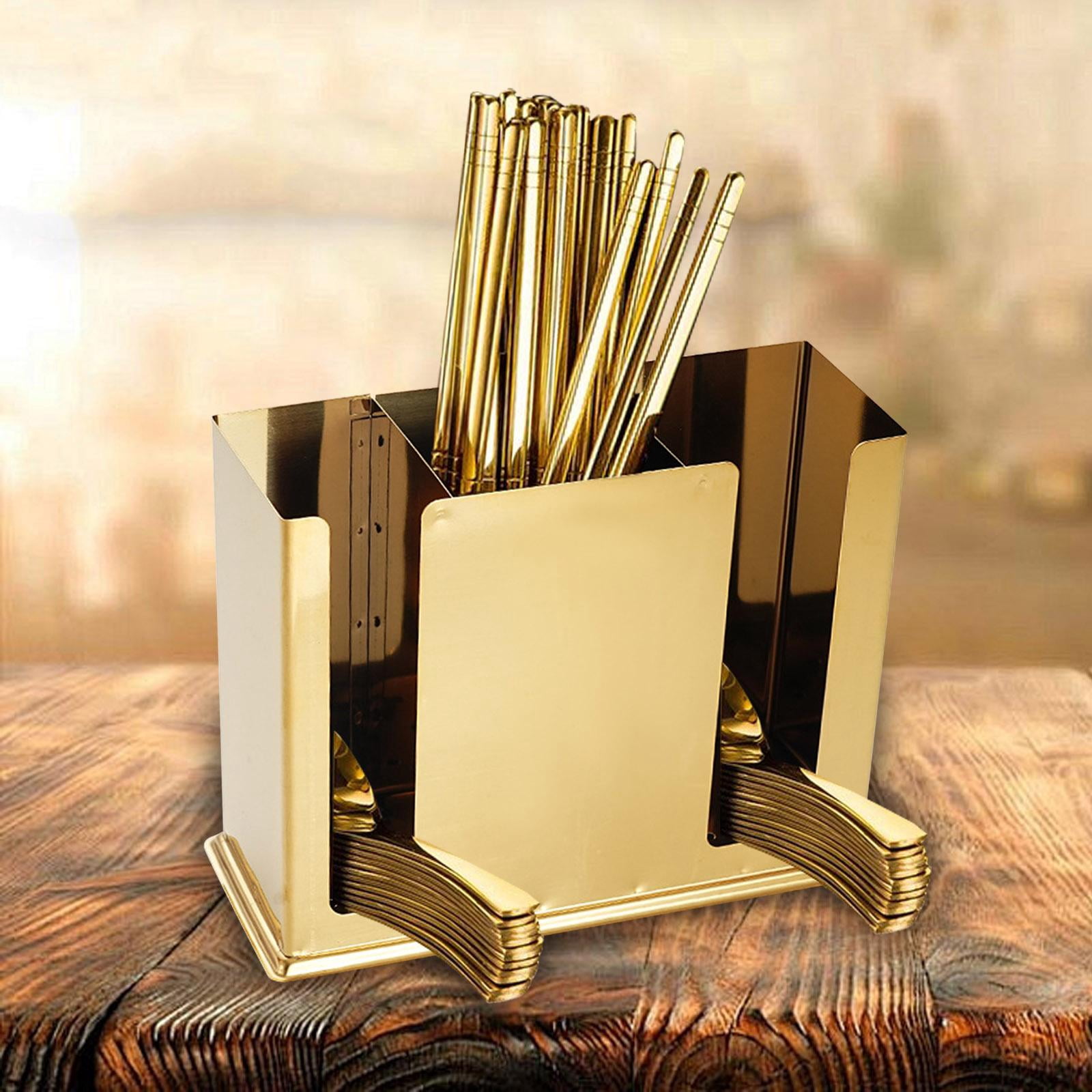 Fiocias Cutlery Storage Organizer Kitchen Utensil Holder Draining Chopstick Cage Utensil Gold