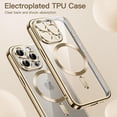 thumbnail image 3 of JETech Electroplated Case for iPhone 15 Pro Max 6.7-Inch, Camera Lens Full Protection, Compatible with MagSafe Wireless Charging, Shockproof Soft TPU Phone Cover (Gold), 3 of 7