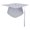 White, variant on Blue Graduation Cap with Adjustable Tassel for Ceremony Accessories Unisex Formal Hat Commencement Event Essential