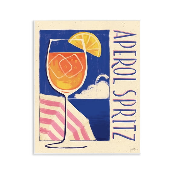 Stupell Industries Retro Aperol Spritz Food & Beverage Painting Unframed Art Print Wall Art, 11 x 14