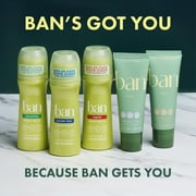 Ban Invisible Roll-on Antiperspirant Deodorant for Women and Men, Unscented, 3.5 oz/2pk, Value Pack