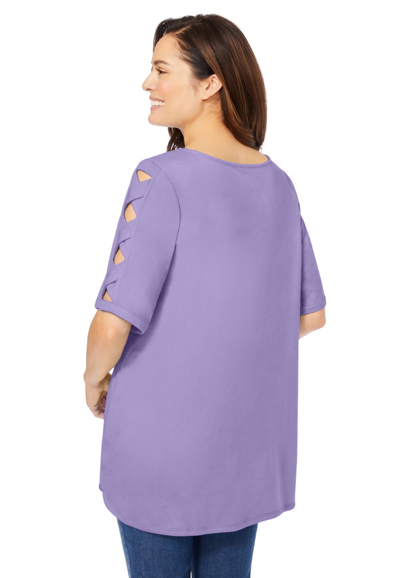Plus Size Cut-Out Sleeve Tunic - image 2