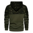 thumbnail image 6 of Mens Camo Hoodies Pullover Oversized Color Block Hooded Sweatshirts Military Combat Adjustable Drawstring Fall Winter Warm Camouflage Hoodie Size-S, 6 of 8