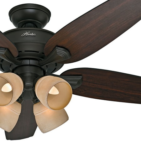 Hunter Fan 52 New Bronze Finish Ceiling With Tea Stain Glass Hunter Fan 52 New Bronze Finish Ceiling With Tea Stain Glass Light Kit