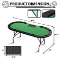 thumbnail image 2 of Oval Poker Table with 9 Cup Holders, Casino Leisure Table for 10 Players, Blackjack Gaming Table with Water-Resistant Cushioned Rail, 2 of 11