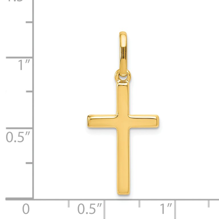 14K Yellow Gold Cross Religious Pendants / Charms for Men and Women