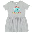 thumbnail image 3 of Inktastic Cute Baby Elephant with Flowers Girls Toddler Dress, 3 of 5