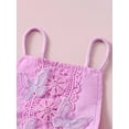thumbnail image 5 of Mevireiy Baby Girls Boho Lace Embroidery Halter Romper Dress Tulle Backless Bodysuit,Purple,3-6 Months, 5 of 7