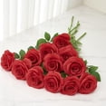 thumbnail image 5 of 12PC Black Roses Artificial Flowers Fake Roses Silk Realistic Roses Bouquet Flowers with Long Stems for Wedding Home Party Centerpieces Decorations, 5 of 5
