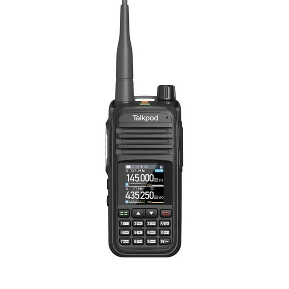Talkpod A36plus MAX 8W Portable Walkie Talkie with Long Range UHF VHF Two Way Radio (Black) for Outdoor with Programming Cable