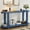 Navy Blue, variant on S-HOME Modern Minimalist Ash Veneer Entryway Table with Oval Top Design 63 Inch Medium-Fiberboard Multi-Functional Furniture, Black