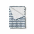 thumbnail image 2 of Geometric Soft Flannel Fleece Throw Blanket, Diamond Line Pattern with Vertical Lines Squares Modern Symmetric, Cozy Plush for Indoor and Outdoor Use, 50" x 70", Slate Blue White Blue, by Ambesonne, 2 of 6