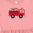 thumbnail image 4 of Inktastic Valentine Fire Truck Heart Bear Girls Toddler Dress, 4 of 5
