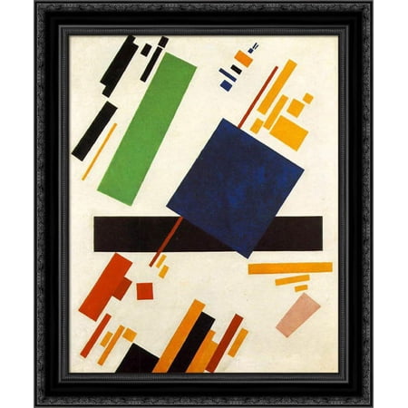 Suprematic Painting 20x24 Black Ornate Wood Framed Canvas Art by Malevich, Kazimir