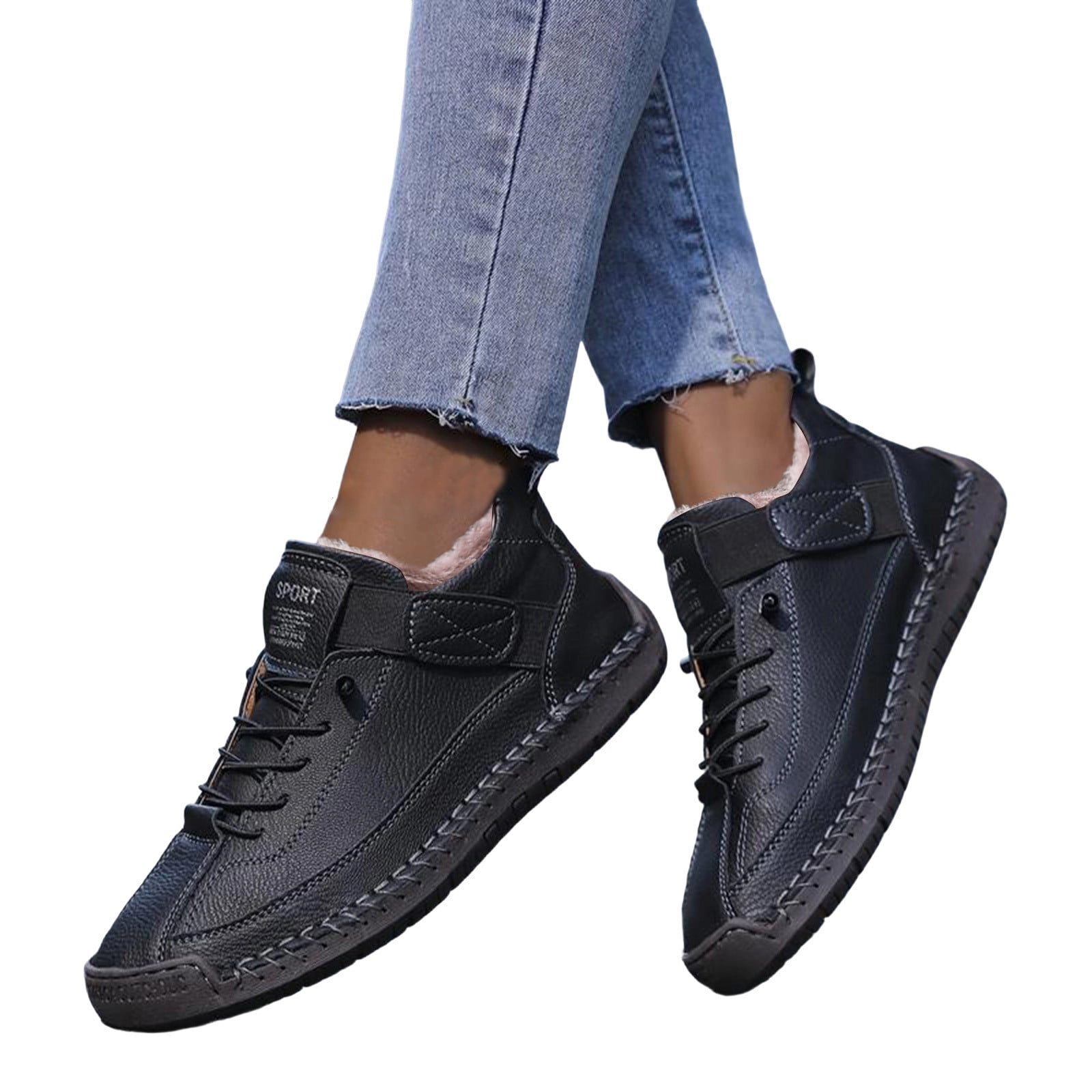 Elira Supportive Men's Slip On Sneakers Ergonomic Orthopedic Walking Shoes for Hiking Camping and Driving