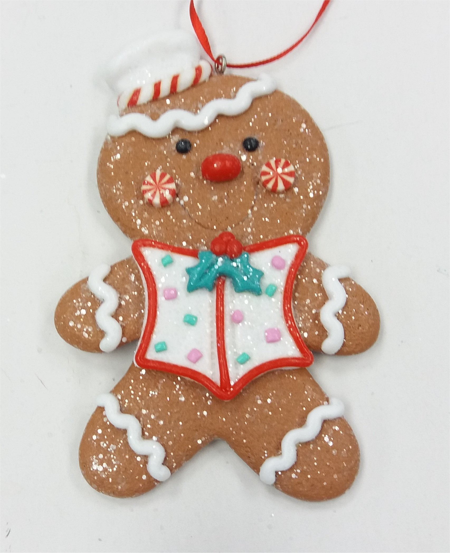 Holiday Time Gingerbread Boy With Chef Hat Ornament, 4.25"