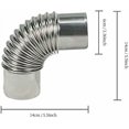 thumbnail image 3 of 90 Degree Stove Pipe 2.36inch/6cm Stainless Steel Flue Extension 2 pcs Elbow Chimney for Outdoor Wood Stove, 3 of 8