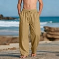 thumbnail image 3 of JTSRKL Linen Cargo Pants for Boys Lightweight Summer Casual Pull On Trousers Breathable Comfort Pants Solid Color Beach Vacation Long Pants with Multi-Pockets Yellow 9-10 Years, 3 of 10