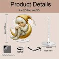 thumbnail image 2 of Rotating acrylic ornament featuring white-haired figure with golden moon intricate details vibrant colors surreal atmosphere fantasy art style, 2 of 7