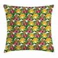 thumbnail image 1 of Orchids Throw Pillow Cushion Cover, Daisy Hibiscus Fern Leaves Botanical Miltonia Jungle Forest Blossom Doodle Foliage, Decorative Square Accent Pillow Case, 18 X 18 Inches, Multicolor, by Ambesonne, 1 of 2