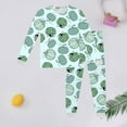 thumbnail image 2 of Weebloom Girls Pajamas Halloween Kids Long Sleeve Print Children Cozy Outfit Homewear 4-5 Years Green, 2 of 6