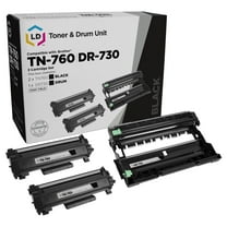 LD Products 2 Compatible Replacement Brother 760 TN760 TN-760 Toners & 1 DR730 DR-730 Drum 3pk