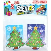Scentos Scented 8ct Christmas Tree Bound Notebooks, Writing Notebook and Sketch Book, Ages 3+