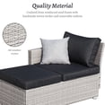 thumbnail image 3 of SUNTONE Patio Conversation Sofa Set - 3 Piece All Weather Wicker Outdoor Furniture Set, Gray Rattan & Black Cushions, 3 of 9