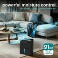 thumbnail image 2 of SereneLife 91 Oz Quiet Home Dehumidifier with Drying Base – Smart Humidity Control, Timer & Sleep Mode, Ideal for Bedroom, Bathroom & Basement, Up to 1200 Sq Ft Coverage (Black, 9 x 6 x 13 In), 2 of 7