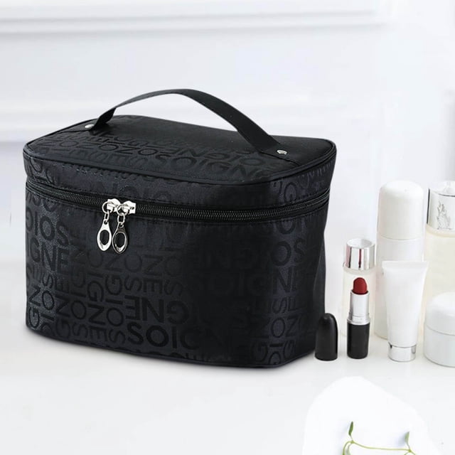 Xihbxyly Nueva Bolsa de Maquillaje, Diseño Portátil de Gran Capacidad, Material Ligero y Transpirable, Organizador de Viaje para Cosméticos, Trabajo o Compras, Ideal para Todas Las Estaciones, 22 X 1