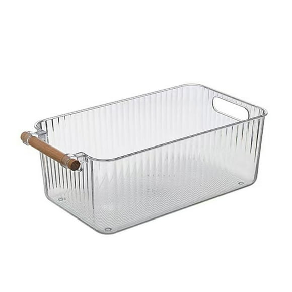 Striped With Wooden Handle Handle Kitchen Bathroom Sundries Organiser Desktop Storage Box Storage Box Snack Storage Box