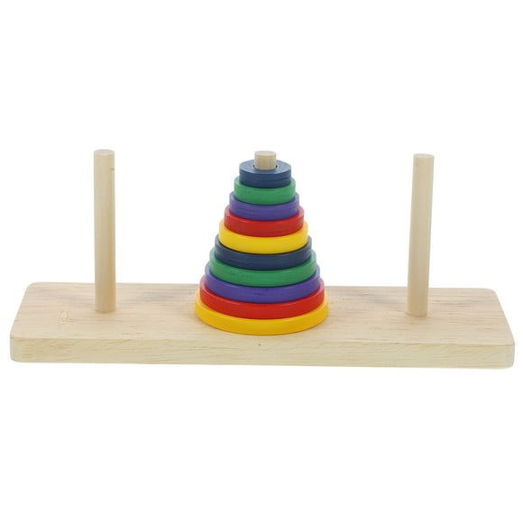 Juego de mesa de rompecabezas de juguete intelectual colorido de madera Hanoi de Tower Game Puzzle Toys para adultos Home DIY Party Playing