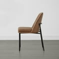 thumbnail image 3 of CHITA Modern Dining Chairs Set of 3 Metal Legs Dining Chair, Faux Leather in Saddle Brown, 3 of 8