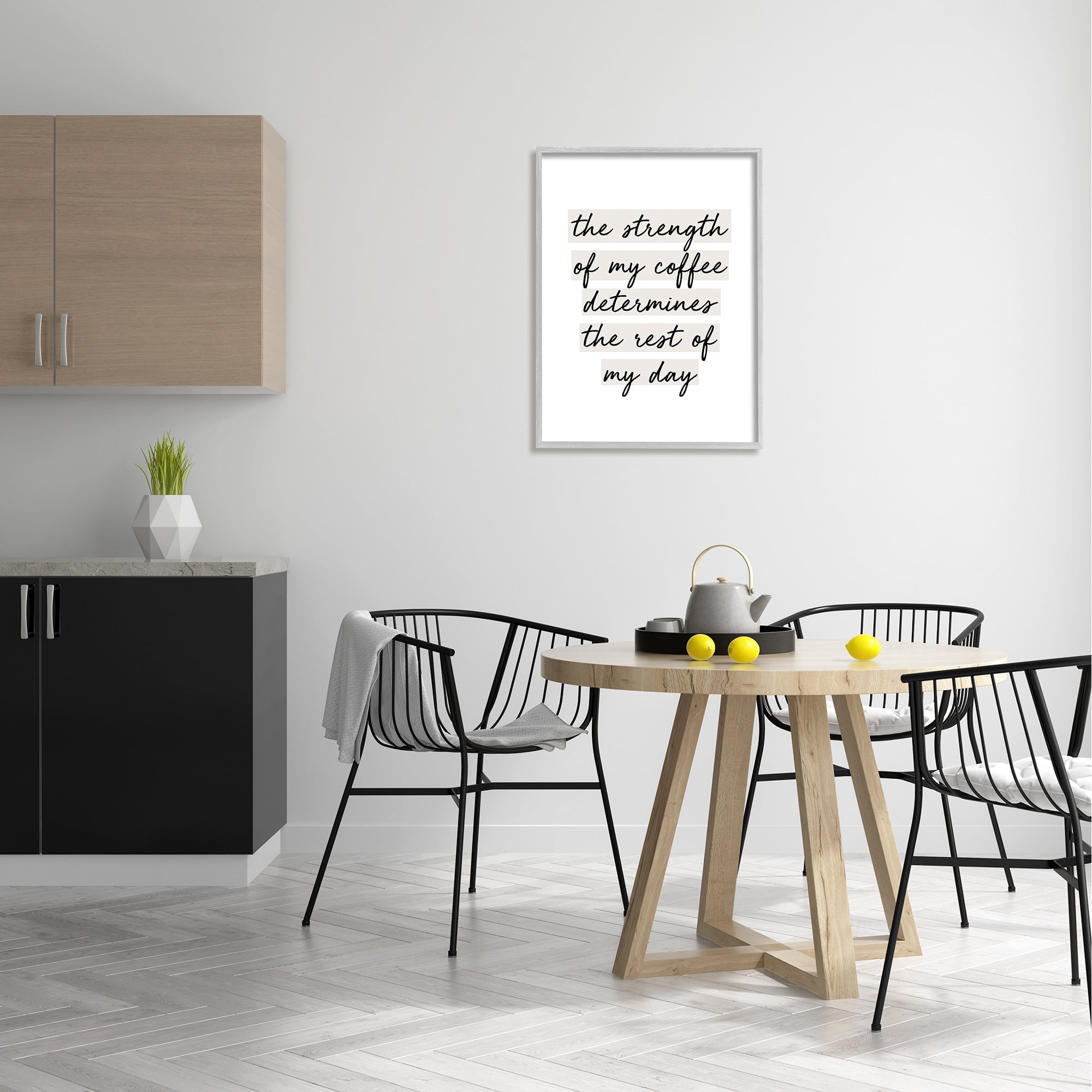 SunDance Group, LLC Strength Of Coffee Morning Motivational Phrase Minimal Typography 24 in x 30 in Framed Painting Art Print, by Stupell Home Décor