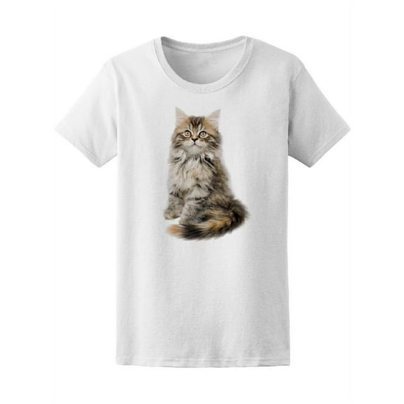Tabby Maine Coon Kitten T-Shirt Women -Image by Shutterstock, Female Small