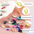 thumbnail image 3 of Uxcell 50Pcs Horse Eye Shape Rhinestones Glass Point Back Beads for Jewelry Making, Gold 6x12mm, 3 of 6