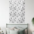 thumbnail image 4 of Grey Tapestry, Modern Graphic of Flowers and Branches with Simple Pure Patterns Boho Artistic Print, Wall Hanging for Bedroom Living Room Dorm Decor, 60W X 80L Inches, Gray White, by Ambesonne, 4 of 5