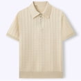 thumbnail image 5 of Fewfanhot Men's Big and Tall Solid Knit P0L0 Shirt, Collared Zipper Short Sleeve Business Casual Pullover Top, S-3XL, 5 of 6