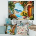 thumbnail image 2 of Designart 'House With Colorful Flowers Near The Sea Summer Season' Nautical & Coastal Framed Canvas Wall Art Print, 2 of 5