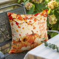thumbnail image 3 of Throw Pillow Covers, Burnt Orange Pumpkins Fall 26x26 Pillow Covers for Couch/Sofa/Bed, Thanksgiving Branches Maple Leaves Decorative Square Linen Cushion Pillowcase for Home Decor, 3 of 9