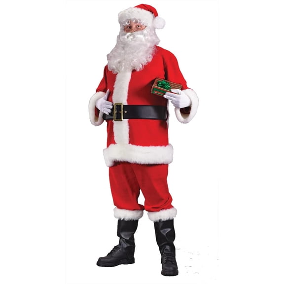 Adult Plus Size Flannel Santa Suit