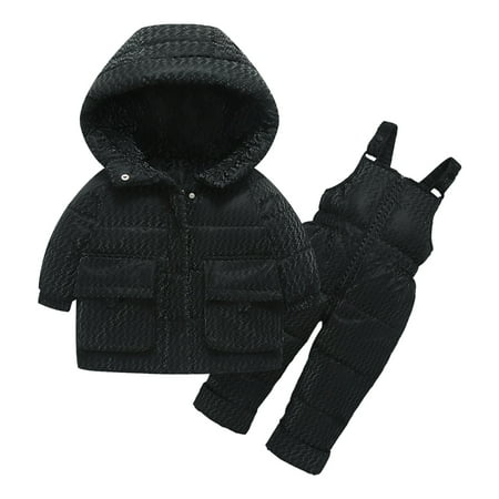 

Tagold Fall Savings Clearance Winter Coats for Winter Baby Boys Girls Polka Dot Printing Thickened Down Jacket Strap Pants Two-piece Suit